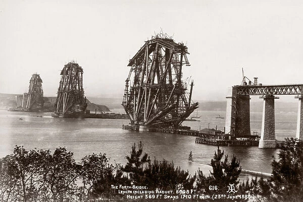 1888 Scotland - the Forth Bridge under construction