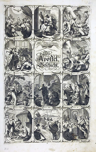 18th Century Bible frontispiece - Acts of the Apostles
