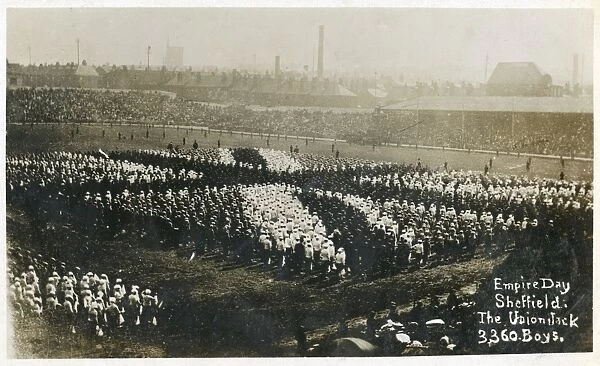 3360 Boys form a Union Flag on Empire Day, Sheffield