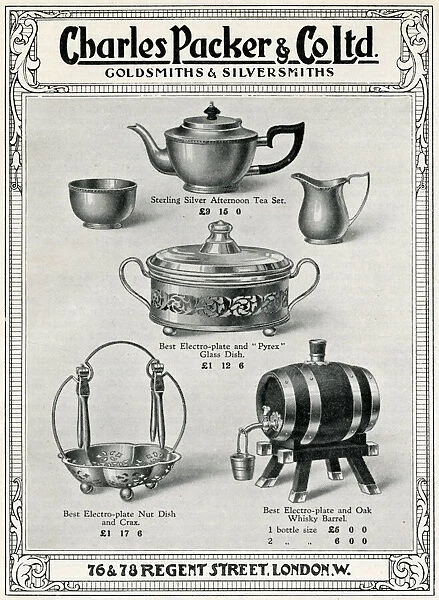 Advert for Charles Packer, electro-plate items 1927