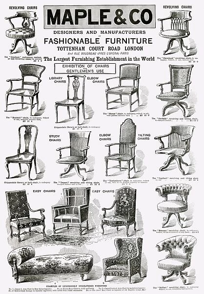 Advert for for Maple & Co chairs 1900