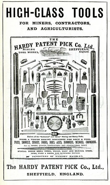 Advert, Hardys High-Class Tools, Sheffield