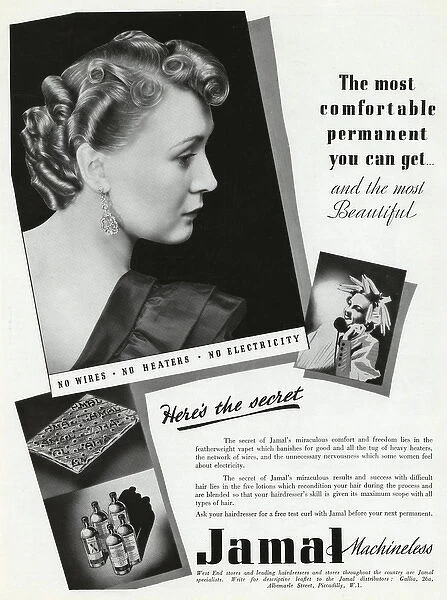 Advert for Jamal machineless hair lotions 1938