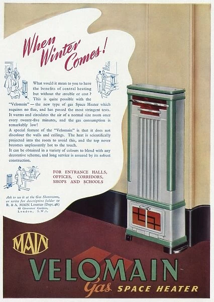 Advert Main Velomain gas space heater 1939