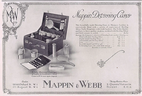 Advert for Mappin and Webbs dressing case, 1926