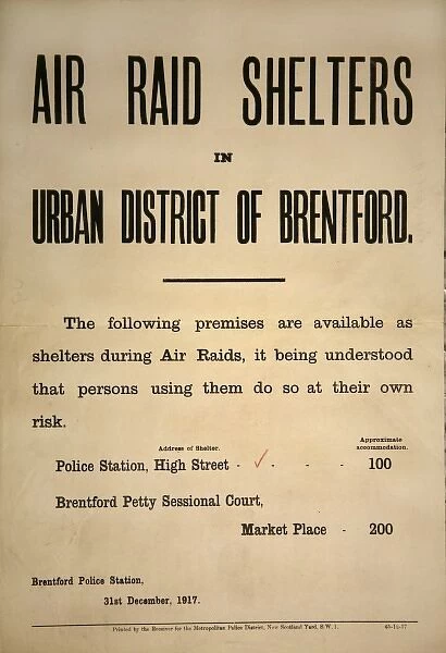 Air Raid Shelter Poster