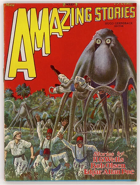 Amazing Stories scifi magazine cover, Octopus Cycle