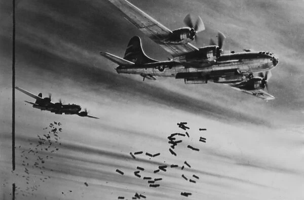 American Superfortresses bombing Burma, WW2