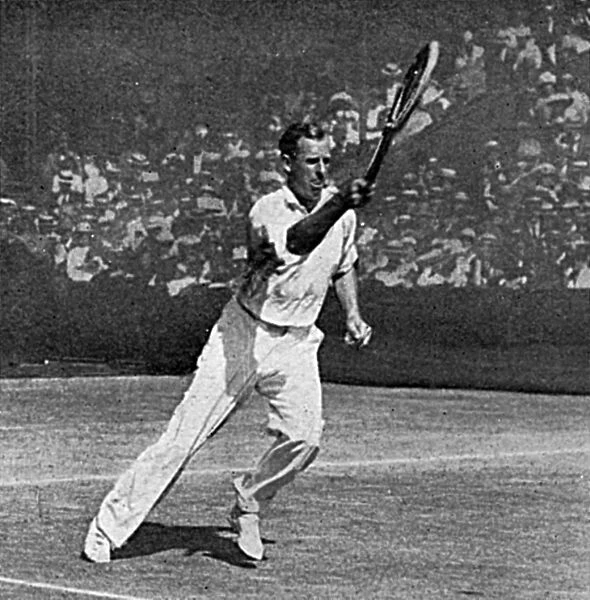 Anthony Wilding in action at Wimbledon, 1914