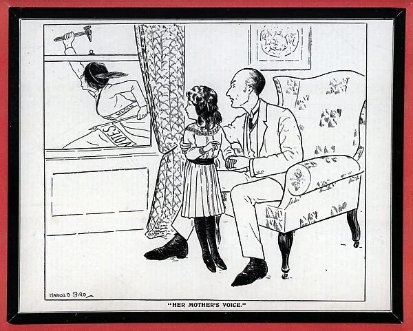 Anti-Suffrage Cartoon Her Mothers Voice