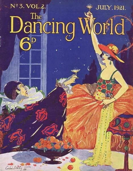 Art deco cover of The Dancing World Magazine, July 1921