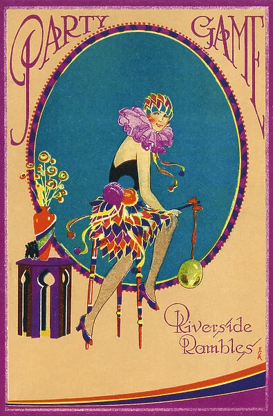 Art Deco party game card