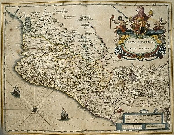 Atlas Novus, 17th c Map of Mexico