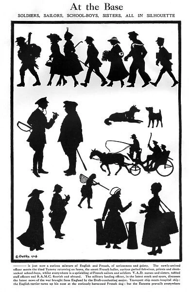 At the Base, WW1 silhouettes by H. L. Oakley