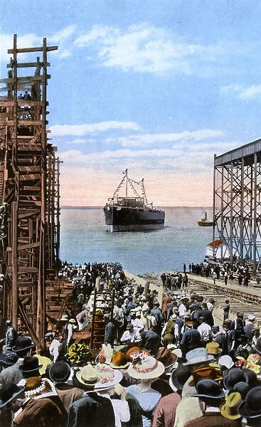 Battleship launch, Newport News, Virginia, USA