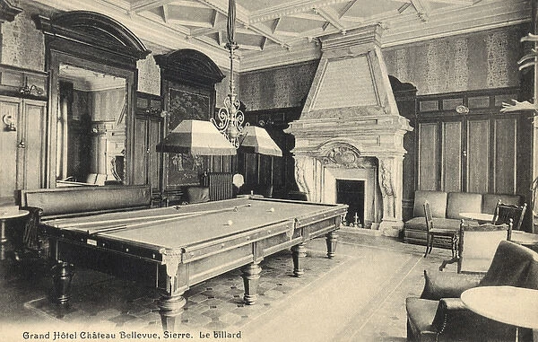 Billiard room, hotel in Sierre, Valais, Switzerland