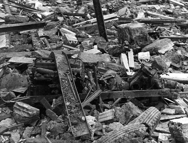 Blitz in London -- typical close-up of rubble, WW2