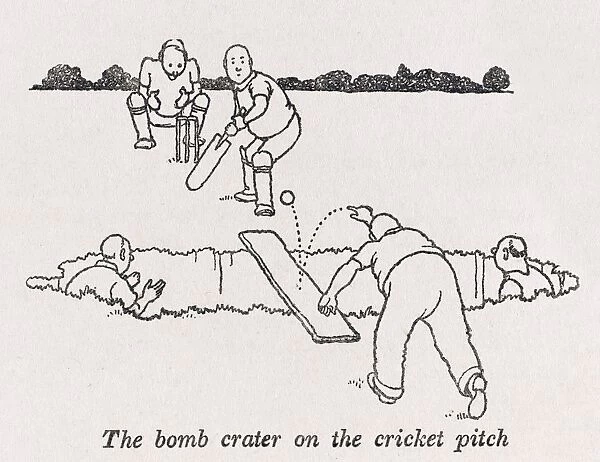 bomb crater, cricket pitch  /  W H Robinson