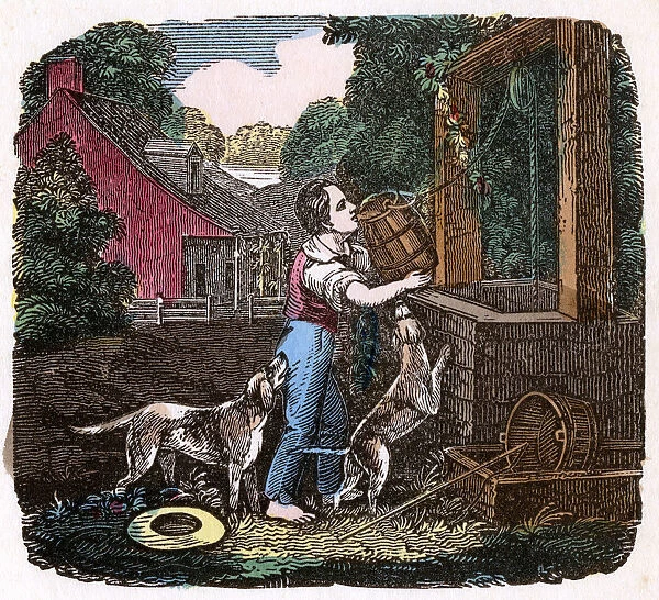 BOY GOES TO WELL C1830