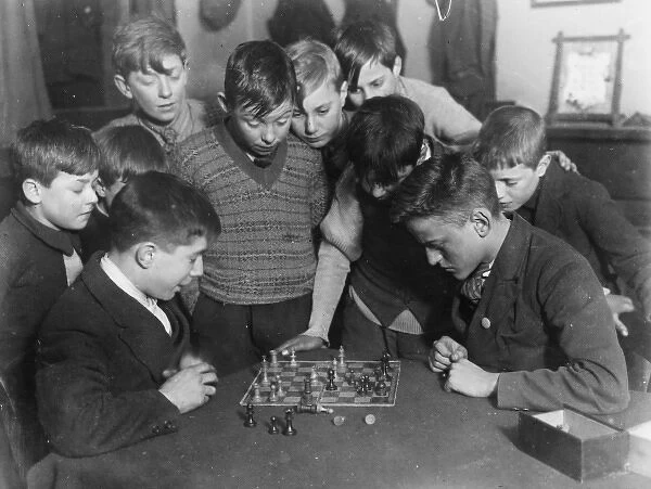 Boys Club evening activities, Chess, March 1929