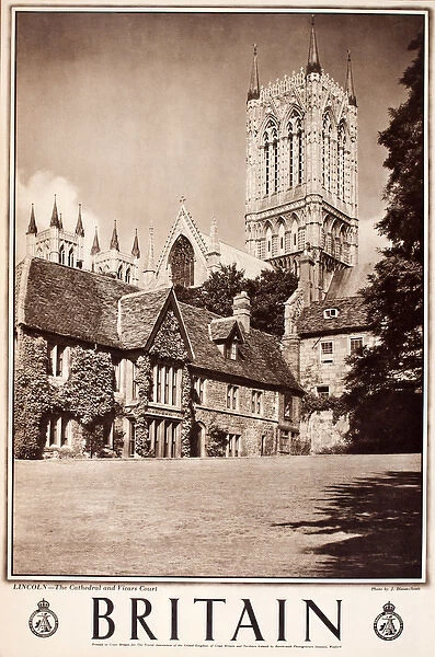 Britain poster, Lincoln Cathedral and Vicars Court