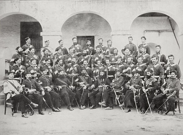 British army in India NCOs of the 77th Regiment 1870