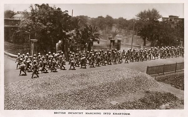 British Infantry march into Khartoum, Sudan
