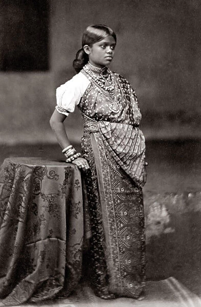 c. 1880s India - young woman from Kandy Sri Lanka Ceylon