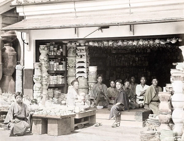 c. 1880s Japan - porcelain shop