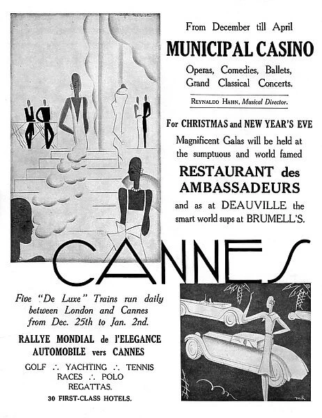 Cannes advertisement, 1929