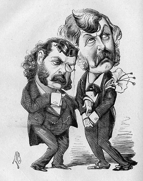 Caricature of Arthur Sullivan and Ws Gilbert