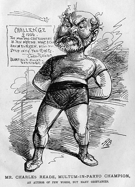 Caricature of Charles Reade, novelist and dramatist