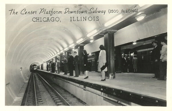 Center Platform Downtown Subway - Chicago, Illinois, USA