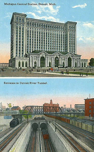 Central Station and River Tunnel, Detroit, Michigan, USA