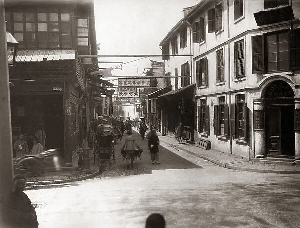 Chinese quater, Shanghai, China, circa 1890
