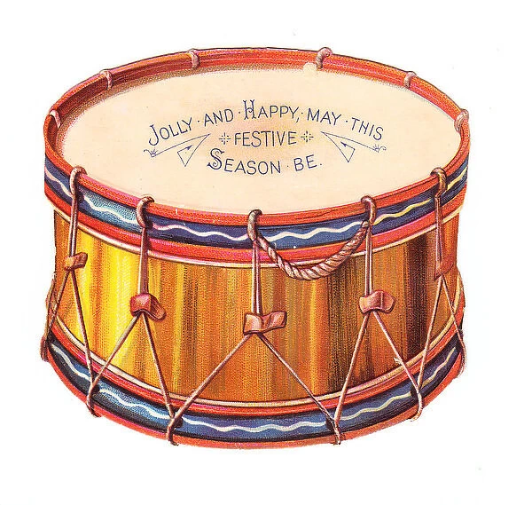 Christmas card in the shape of a drum