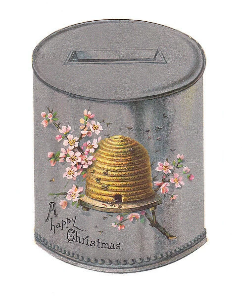 Christmas card in the shape of a honey pot