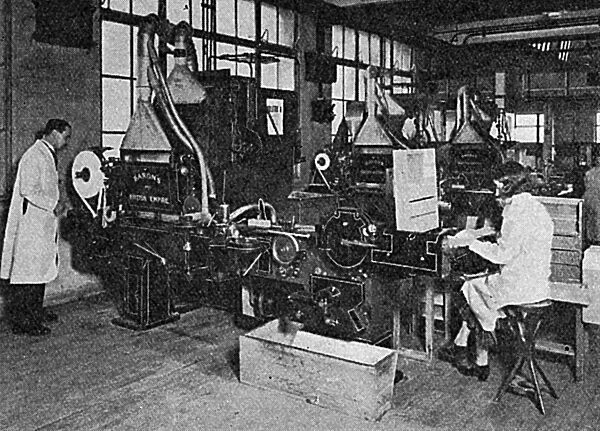 Cigarette manufacturing machines at Arcadia Works