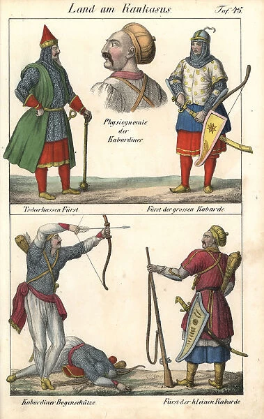Circassian prince, Kabard princes and archer