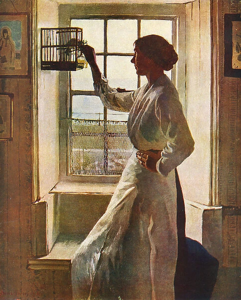 The Cottage Window by Harold Harvey