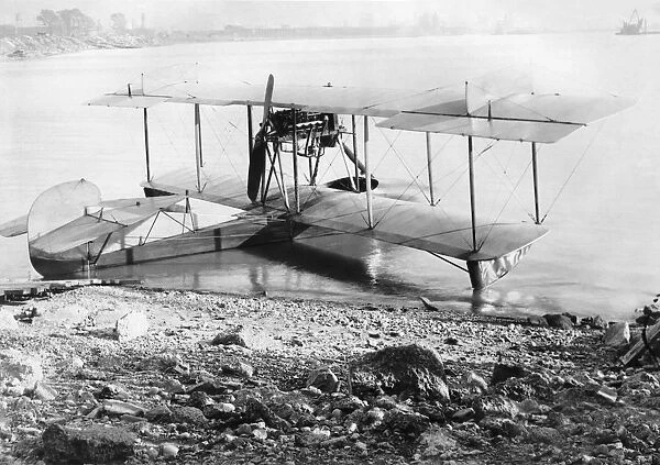 Curtiss Model F Biplane Flying-Boat Parked in the Water ?