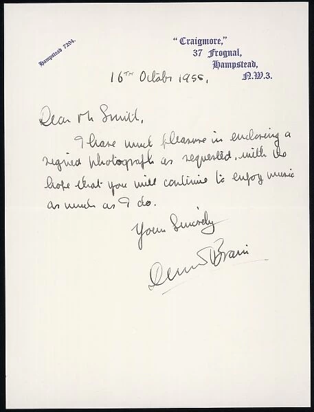 Dennis Brain Letter 1955