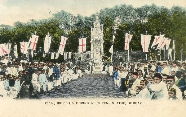 Diamond Jubilee Gathering at the Queens Statue, Bombay