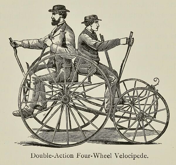 Double-action four wheel velocipede