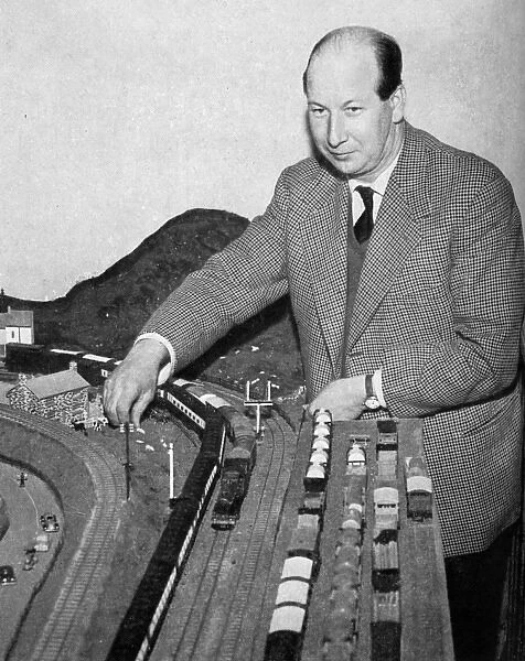 Earl of Lanesborough with his model railway