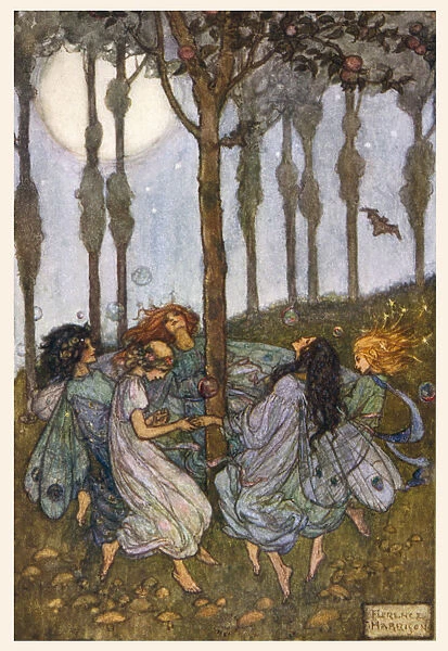Fairies dance in a fairy ring