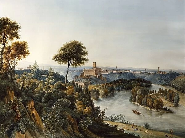 Figures by a River, by Giosafatto Alfieri