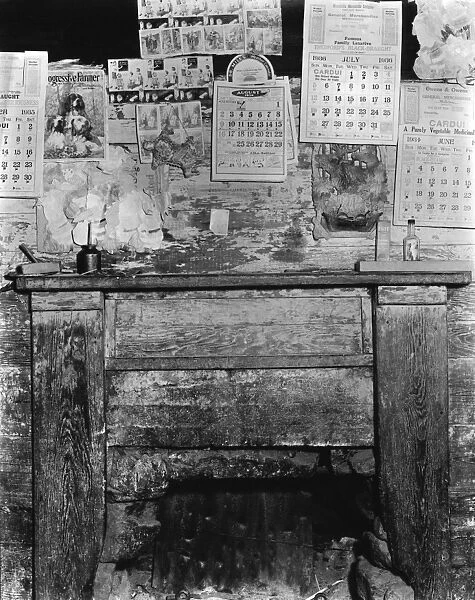 Fireplace in Frank Tengles home. Hale County, Alabama