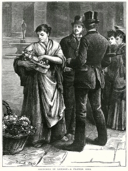 Flower girl in London, 1872