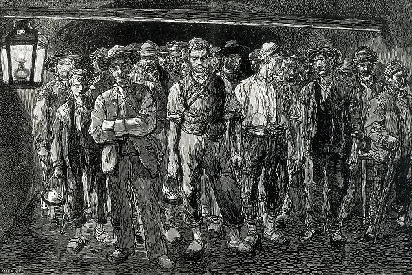 France (19th c. ). Economy. French miners. Engraving